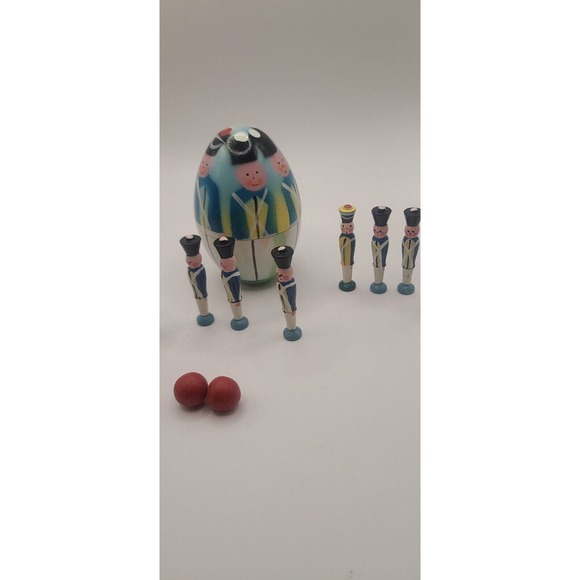 VINTAGE Polish Nutcracker Soldier Nesting Egg 10 Wooden Soldiers, Holiday, Toy - Picture 3 of 8